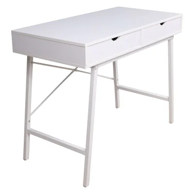 Стол письменный AGAT ECONOM, белый/белый металл, 1000*500*780_2