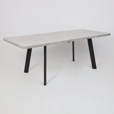 Стол LEON LUX RADIAL-160, раздвижной 160(205)х90, Серый сланец/Чёрный_15