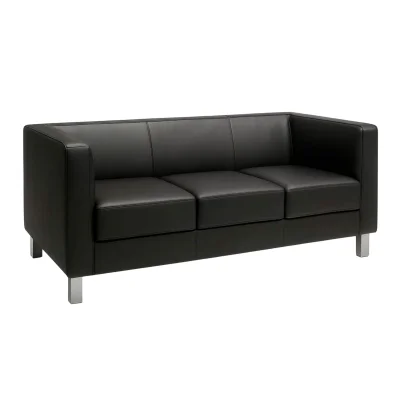 Диван Бета 3, экокожа Pegasso черный фотография