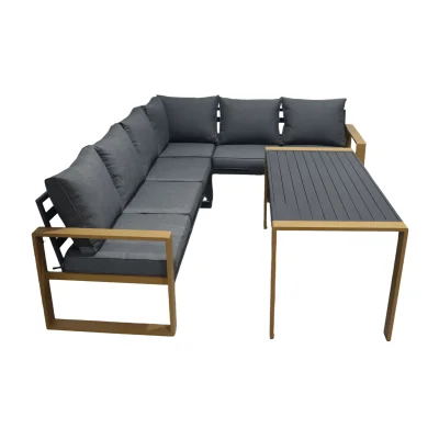 Комплект садовой мебели PIAZZA (диван 2шт, стол 1шт, скамья 1шт), серый/натуральный_6