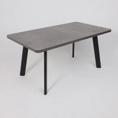 Стол LEON LUX RADIAL-160, раздвижной 160(205)х90, Дымчатая керамика/Чёрный_7