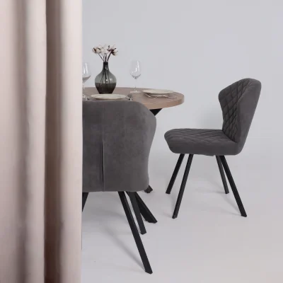 Стол РИГА, D950, Дуб Велингтон/Черный_3