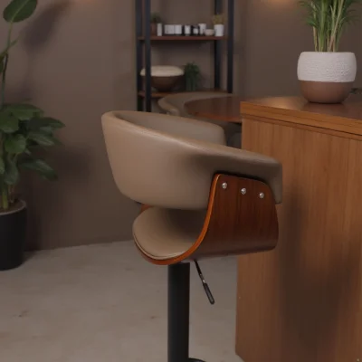 Стул барный ROSSI, экокожа, шоколадный C-5/черный_9