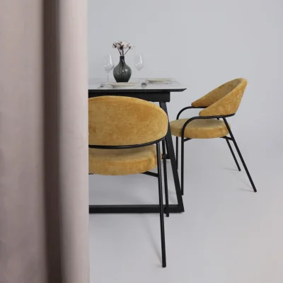 Кресло AV 350, горчичный шенилл Римини 08/черный_3