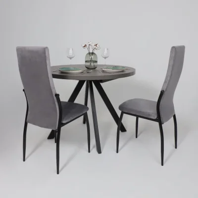 Стол RONDO М-100, круглый раздвижной 100(135), ДЫМЧАТАЯ КЕРАМИКА/Черный_10