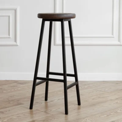 Стул барный BUTTON-78 мореный/черный_6