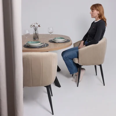 Кресло MELON, поворотное, бежевый велюр/черный_8