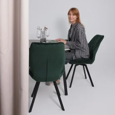 Стол TIRK RADIAL-110, раздвижной 110(142)х70, Дымчатая керамика/Чёрный_2