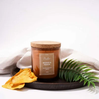 Ароматическая свеча MANGO & PEACH в стекле, Д70 Ш70 В78_2