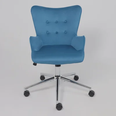 Кресло поворотное BELLA chrome, Seven 115, велюр/темно-голубой_10