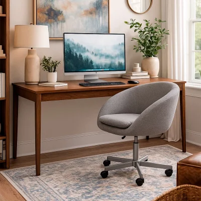 Кресло поворотное ELENA, ткань, серый_6