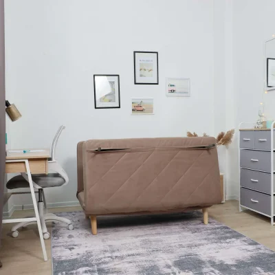 Диван ЭЛЛИ 140, бежевый Велютто люкс 22 / бук_16