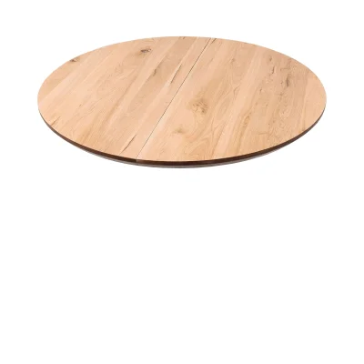 СТОЛЕШНИЦА раздвижная РАУНД +ПОДСТОЛЬЕ КСЕ/Р-80 дуб натуральный/белый (1000(1400)/750)_14