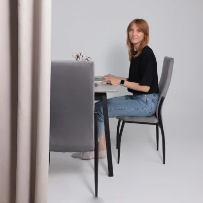 Стол TIRK RADIAL-110, раздвижной 110(142)х70, Серый сланец/Чёрный_8