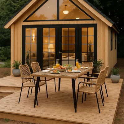 Стол садовый BERGAMO,1400*800*750, сталь-черная/ стекло 5мм_2