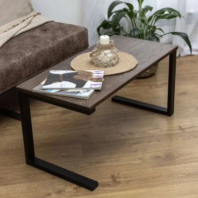Стол журнальный BOX-TABLE DD, дуб мореный/черный_5