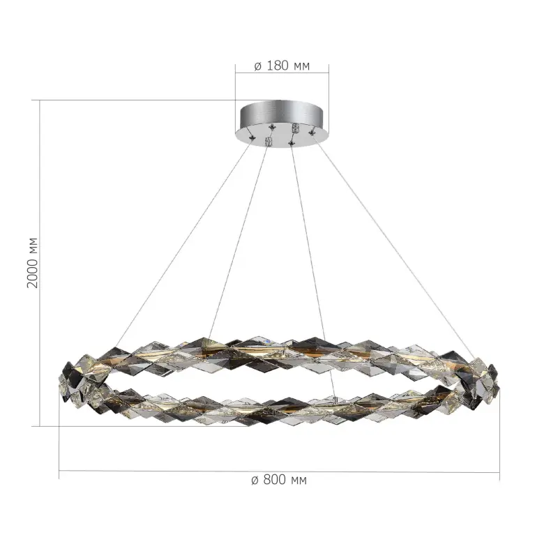 Люстра подвесная ST-Luce Хром/Прозрачно-Дымчатый LED 1*30W 3000K DIAMANTA_preview_4