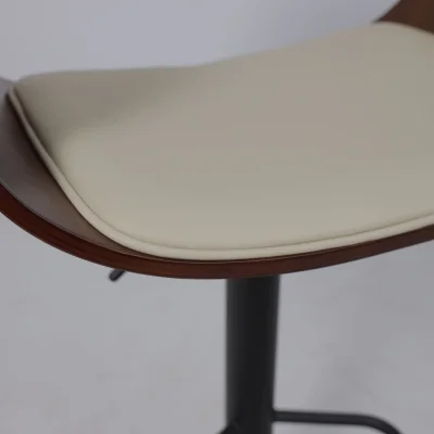 Стул барный ROSSI, экокожа, кремовый C-18/черный_14