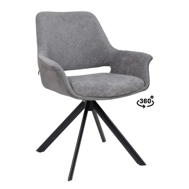 Стул OFFY-R 360, g22 GRAPHITE шенилл LUX - Graphite замша LUX\черный фотография