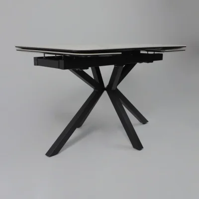 Стол РЕЙН NEW,керамика 0 кат. 1200(1840)*800, Камень белый Greys White/Черный матовый_10