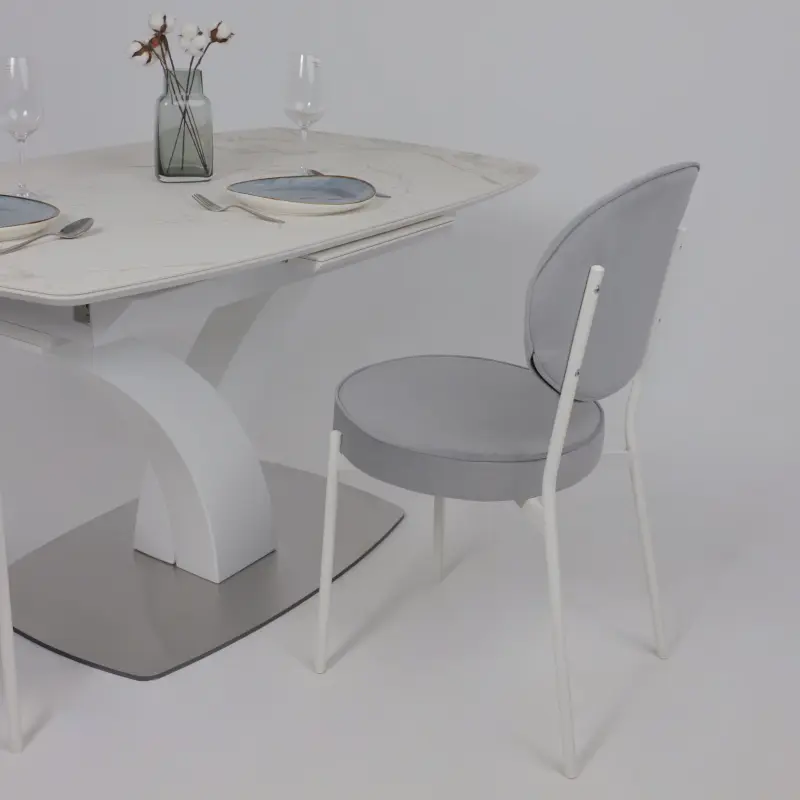 Стол НОТР ДАМ MODERNE, керамика 2 кат. 1400(1800)*850, Камень белый Calacata vagli/Белый Муар_preview_10