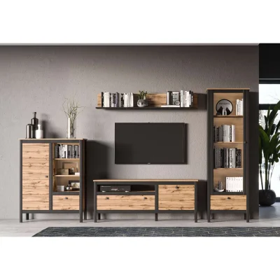 Н.м. "LOFT" шкаф REG1D1S/90, к.Дуб вотан+Черный/ф.Дуб вотан_2