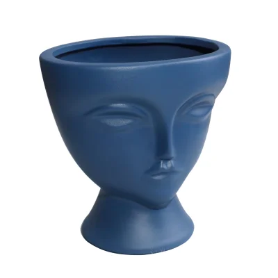 Ваза керамическая ABBIE, синий, 16,7*12,7*16,5см фотография