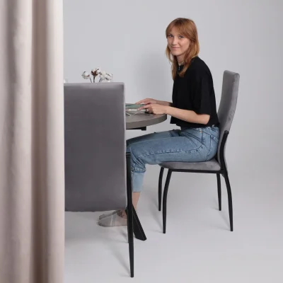 Стол RONDO М-100, круглый раздвижной 100(135), ДЫМЧАТАЯ КЕРАМИКА/Черный_7