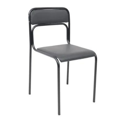 Стул на раме ASCONA BLACK V-4, кожзам, черный, ECONOM фотография