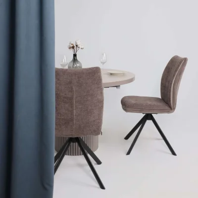 Стол ASKAR ROUND SLIDE-116, раздвижной круглый 116(156), BAYONA IVORY PREMIUM CER/Капучино_3