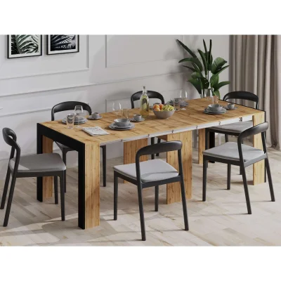 Стол раскладной (тумба) "MOBI", к.Черный / ф.Дуб вотан_5