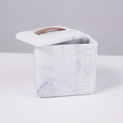 Контейнер декоративный NOVA, белый мрамор_4