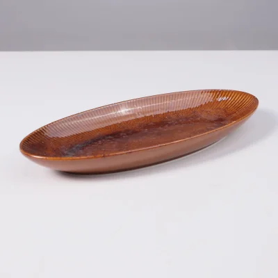 Блюдо для рыбы AURORA, фарфор, каштановый, 31*13*3,6см_11