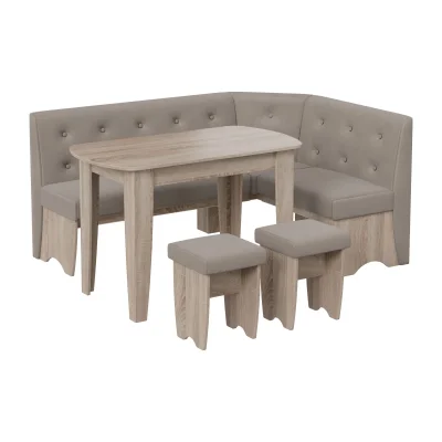 Кухонный уголок БАРСЕЛОНА, микровелюр Duna Stone/дуб сонома трюфель фотография