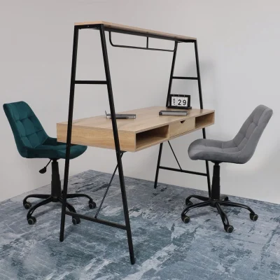 Стол письменный VECTOR, светлый дуб/черный металл, 1390*600*1400_3