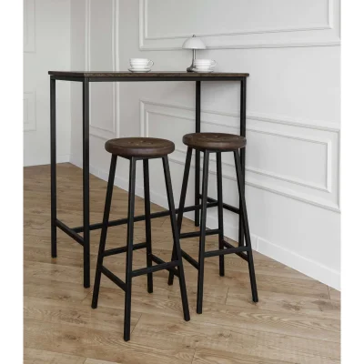 Стул барный BUTTON-78 мореный/черный_2