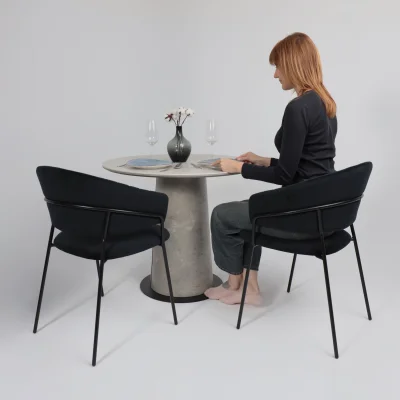 Стол AV 2317, МДФ+керамика, нераздвижной 900 серый, матовый CARMEN LIGHT GREY/черный+HPL Бетао_3