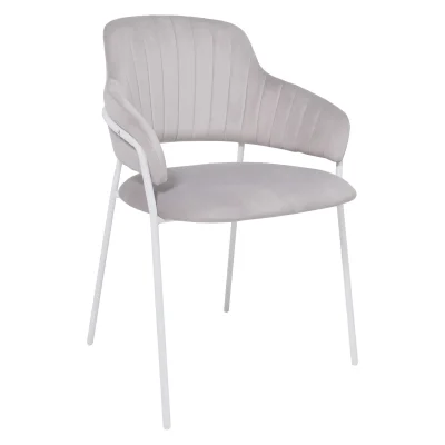 Стул AV 448, светло-серый бархат H-09/белый фотография