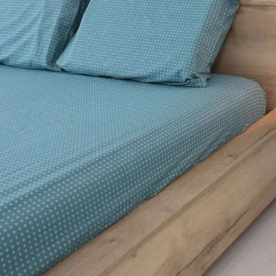 Простыня 220*240 см Зелёный горошек IM1025 (поплин) фотография