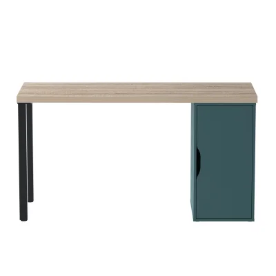 ИНГАР 2/ДВ/T стол письменный 140x75x55, дуб беленый/серо-бирюзовый/черный_4