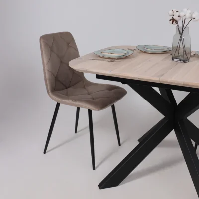 Стол ВЕЙВ раздвижной, 120(160)*80*75, дуб беленый/черный (ПрР-3 DSW (02) КСЕ/Р-80)_13