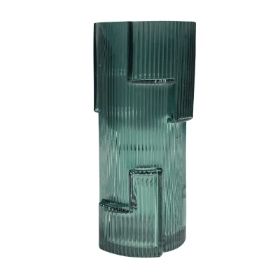 Ваза стеклянная CASH, зеленый, 10*20см фотография