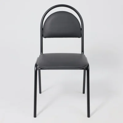 Стул на раме SEVEN BLACK V-4, кожзам, черный_10