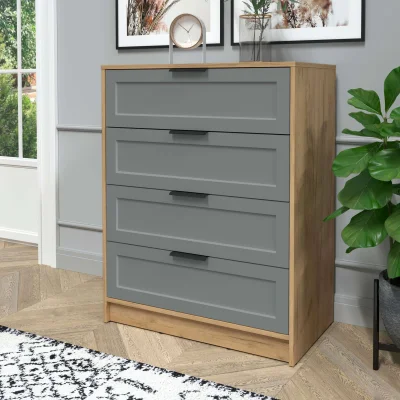 Комод КОНЦЕПТ Тренд КТ-К80, к.Дуб золото/ф.Серый  (В1020хШ800хГ451мм)_2