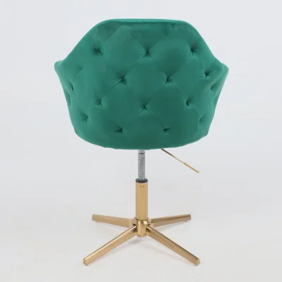 Стул DUBAI, поворотный, (зеленый велюр/золото)_9