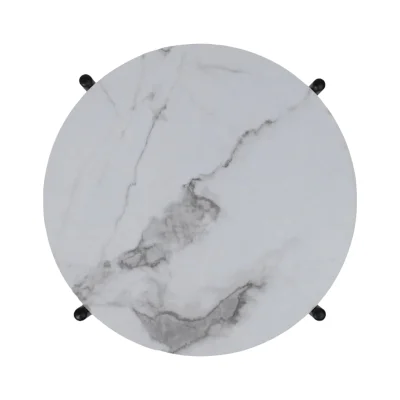 Стол журнальный ELY, белый мрамор/черный, d450*500_3