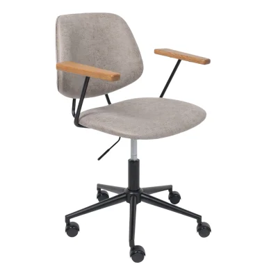 Кресло TRIX, экокожа винтажный светло-серый WATUSI 09/черный фотография