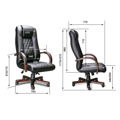 Кресло PARMA A Laguna (орех темный) кожа/компаньон (черная), мультиблок_6