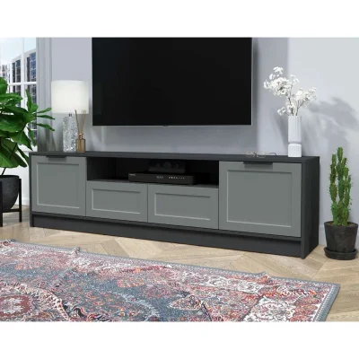 Тумба(ТВ) КОНЦЕПТ Тренд КТ-ТВ4-50, к.Антрацит/ф.Серый  (В495хШ1800хГ355мм)_2