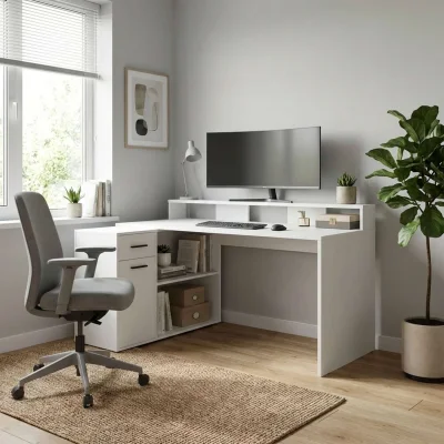 Стол компьютерный SKILL-3, белый_2